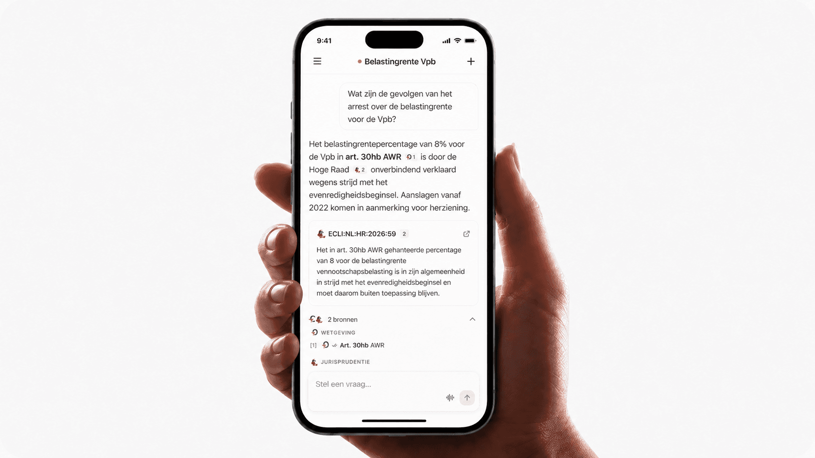 Mirre mobiele app op iPhone